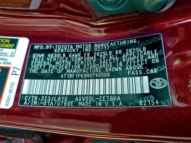 Toyota Camry Le Image 11